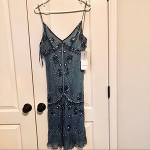 Papell Boutique Evening Strappy Beaded Dress NWT